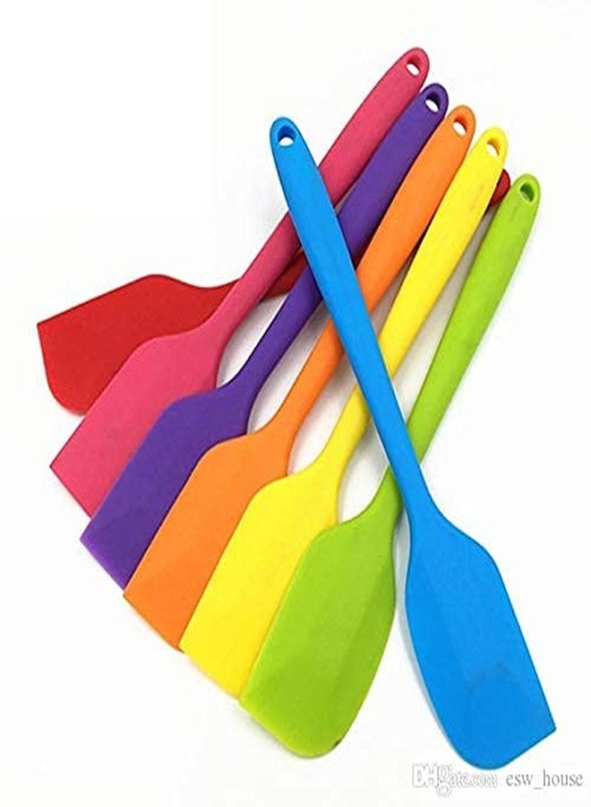 Decorcrafts New Non-Stick Silicone Spatula Reusable Kitchen for Cooking Multicolor Spatula Pastry for Cake Mixer,Cooking, Baking and Glazing (2) - Image 2